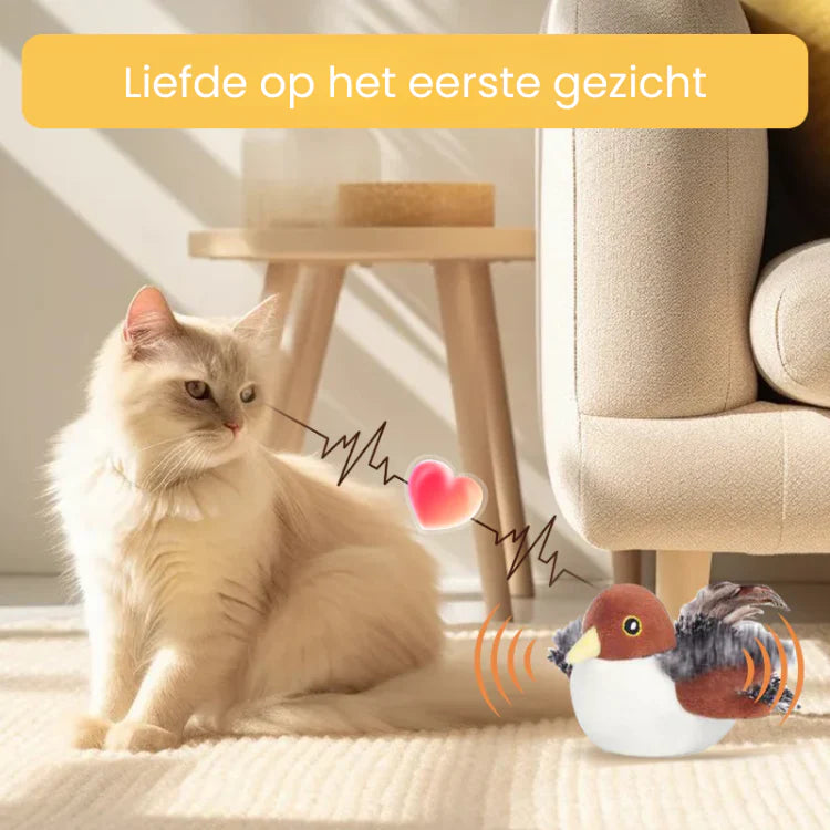 Interactief vliegend vogelspeeltje voor katten